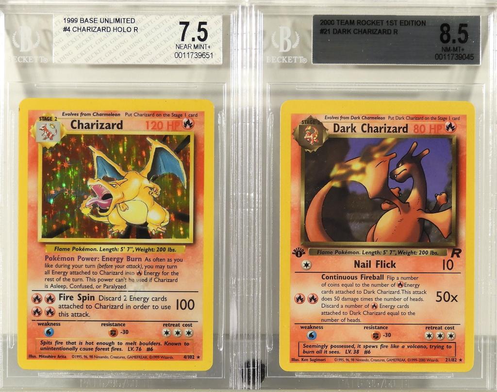 Pokemon Charizard Dark Charizard 1st Ed. Bgs Cards