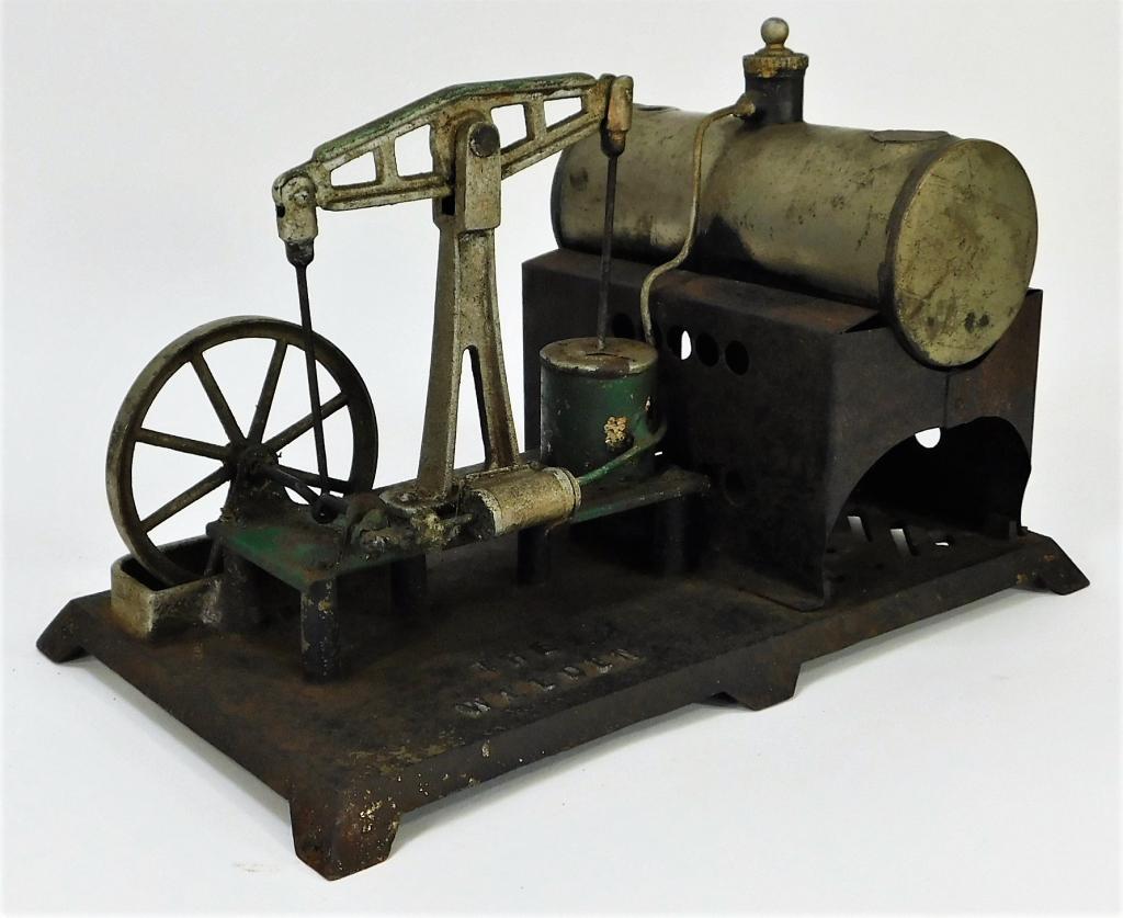 Antique Weeden No. 48 Steam Engine: Massachusetts,Circa 1900 Horizontal boiler with a walking beam engine turning the flywheel. The Smithsonian National Museum of American History has an example of this engine in their collection. Metal