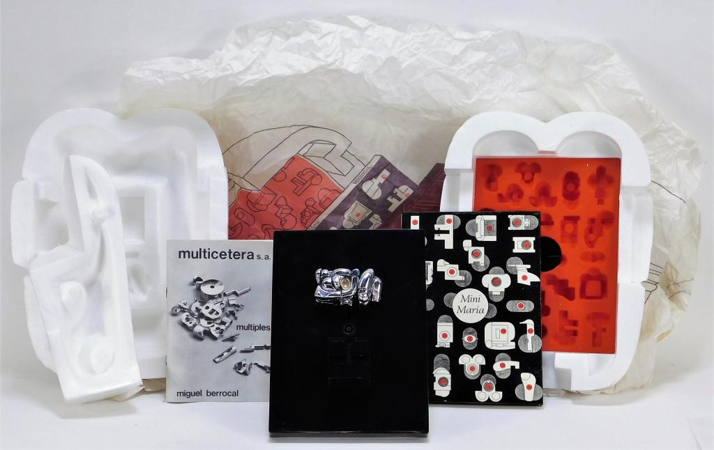 Miguel Berrocal Mini Maria Puzzle Sculpture: Spain,1933-2006 Includes Mini Maria statue, Styrofoam case, Mini Maria book, catalogue of other available and upcoming sculptures, and the original tissue paper diagram. Berrocal first gained traction