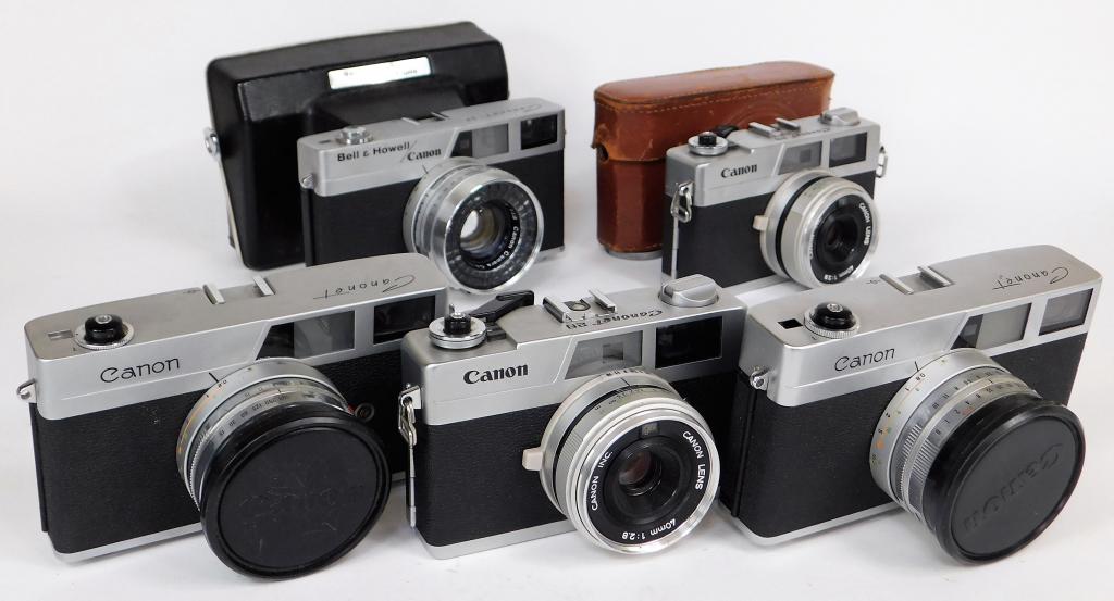 Group of 5 Canon Canonet 35mm Rangefinder Cameras (1 of 5)