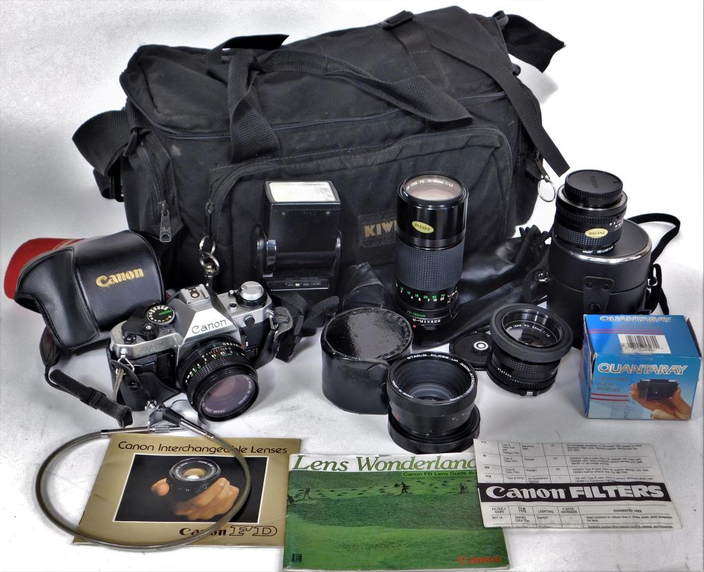 Canon AE-1 Camera with Bag and Accessories (1 of 7)