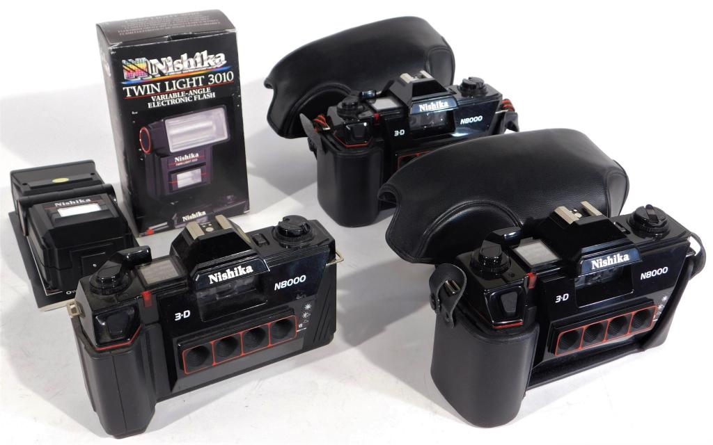 Group of 3 Nishika N8000 35mm 3-D Cameras (1 of 3)