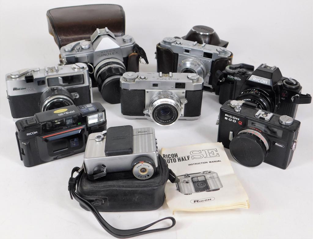 Group of 8 Ricoh 35mm Cameras (1 of 9)