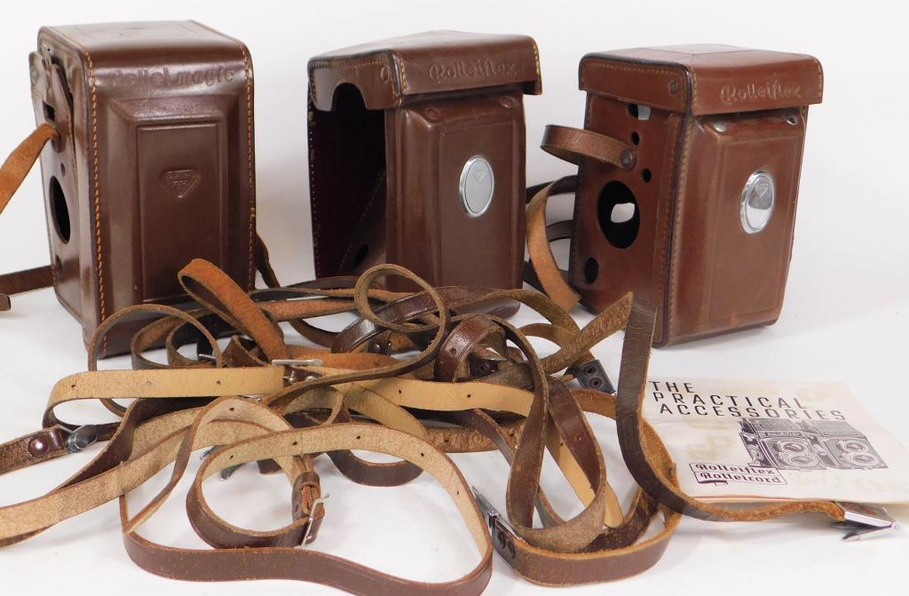 Group of 3 Rolleiflex Leather Cases and Straps (1 of 4)