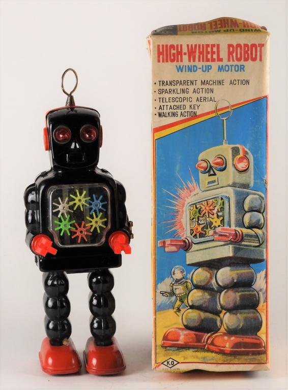 Japanese Yoshiya KO High-Wheel Key Wind Tin Robot (1 of 7)