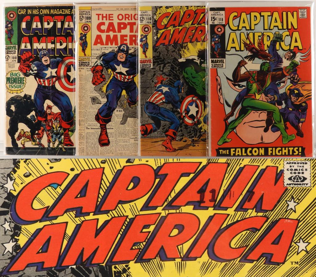 4 Marvel Comics Captain America #100-118 Key Group (1 of 3)