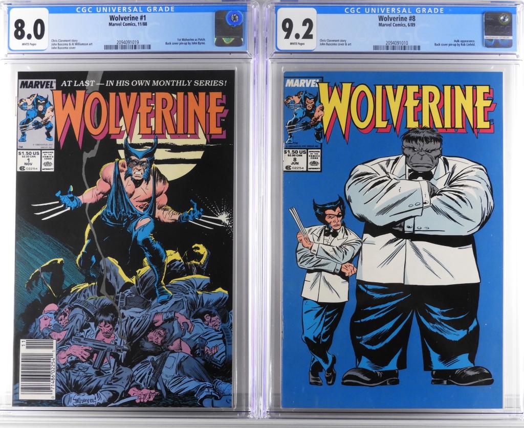 2PC Marvel Comics Wolverine #1 #8 CGC 8.0 9.2 (1 of 2)