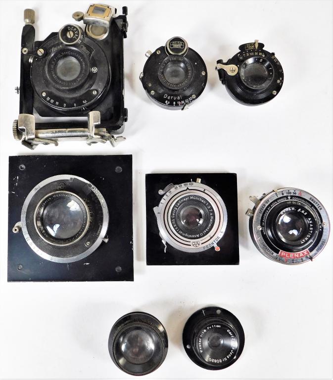 Lot of 8 Medium Format Lenses #4: Lot of 8 medium format lenses. Includes Contessa Nettel, Zeiss Ikon, C. Friedrich, Georg Leitmeyr, Agfa, Zeiss Protar and Kodak.