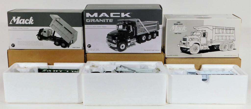 3 First Gear 1:34 Scale Diecast Dump Truck Models (1 of 2)