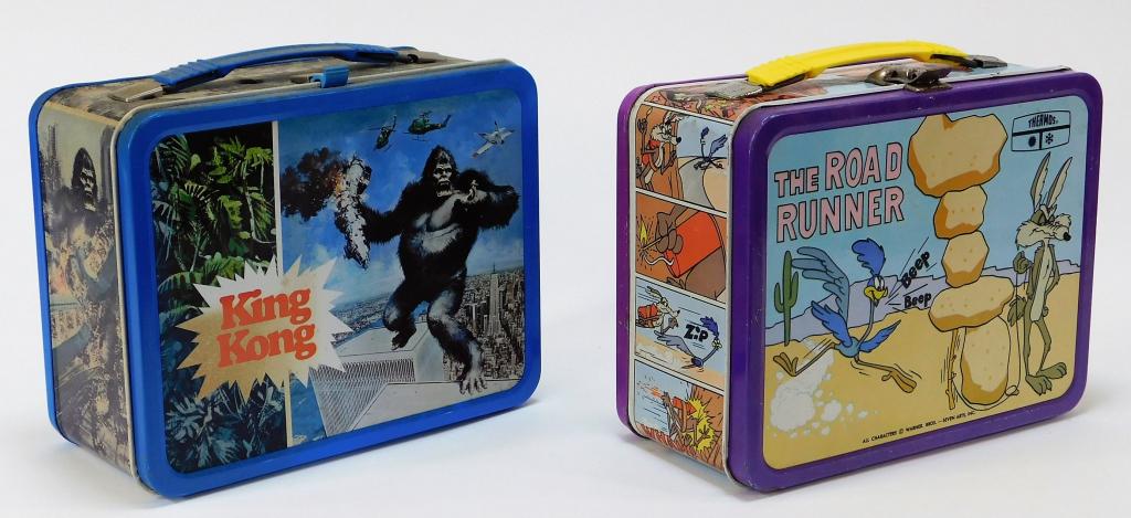 2 Vintage Thermos King Kong & Road Runner Lunchbox (1 of 4)