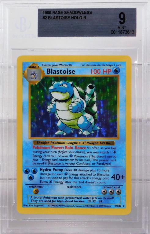 1999 Pokemon Base Shadowless Blastoise BGS 9 (1 of 2)