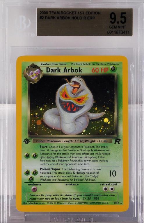 Pokemon Team Rocket 1st Ed Dark Arbok Err. BGS 9.5 (1 of 2)