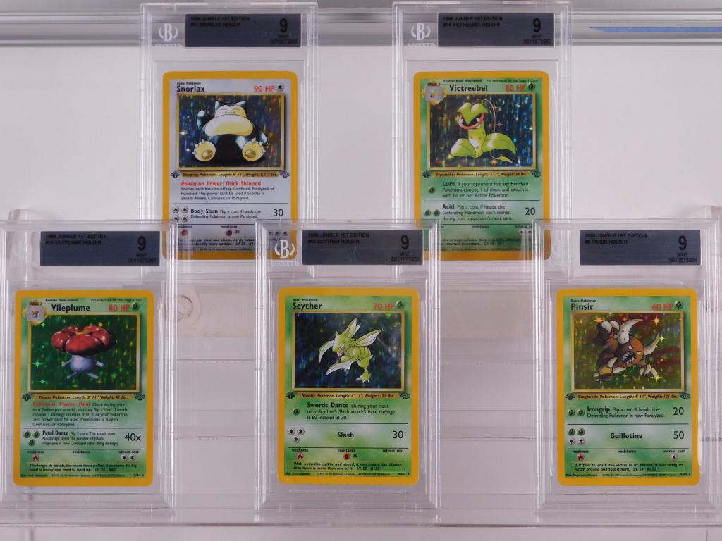 5PC 1999 Pokemon Jungle 1st Ed BGS 9 Holo Group (1 of 2)