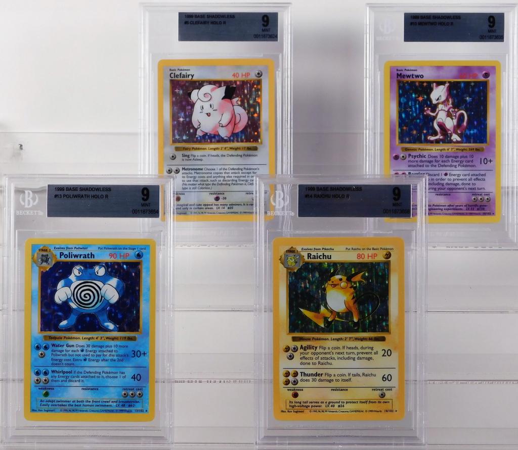 4PC 1999 Pokemon Base Shadowless BGS 9 Card Group (1 of 2)