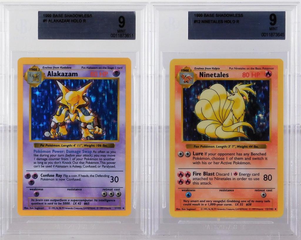 2PC 1999 Pokemon Base Shadowless BGS 9 Card Group (1 of 2)