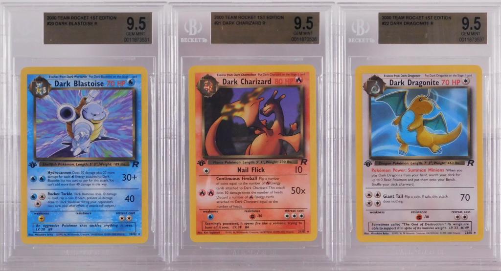 Pokemon 1st Ed Dark Blastoise Charizard Dragonite (1 of 2)