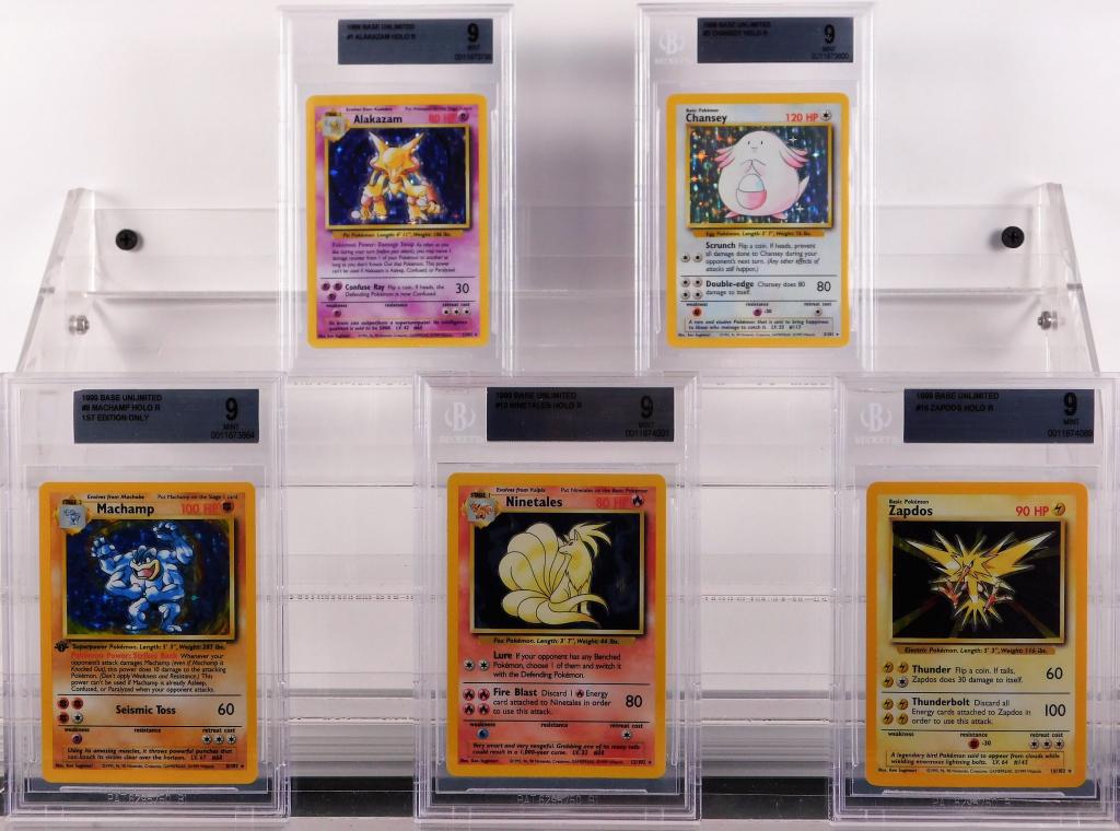 5PC Pokemon Base Unlimited BGS 9 TCG Card Group (1 of 2)