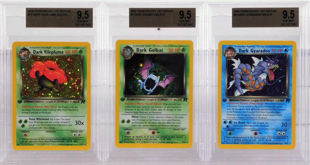 3PC Pokemon Team Rocket 1st Ed. BGS 9.5 Holo Group (1 of 2)