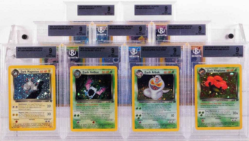 9PC Pokemon Team Rocket Unl. Holo BGS 9 Group (1 of 5)
