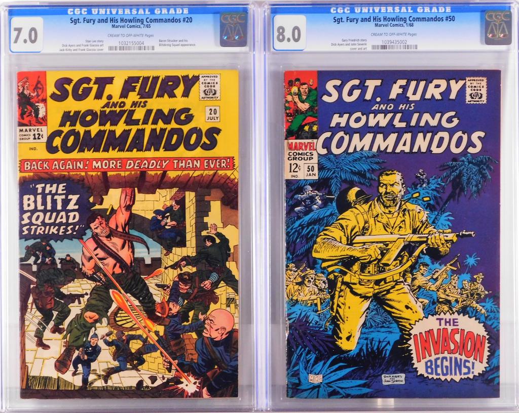2PC Marvel Comics Sgt. Fury #20 #50 CGC 7.0 8.0 (1 of 2)
