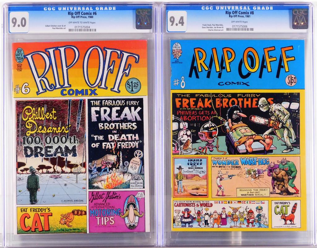 2PC Rip Off Press Rip Off Comix #6 #8 CGC 9.0 9.4 (1 of 2)
