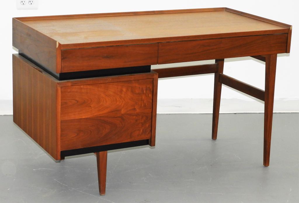 Dillingham MCM Modern Walnut Office Desk (1 of 9)
