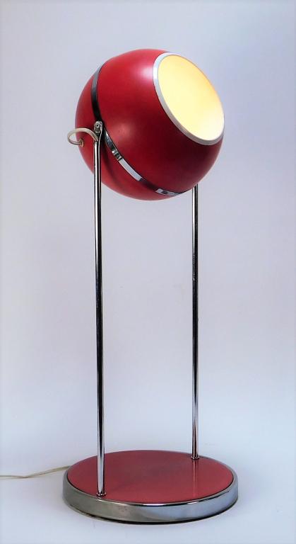 1960 Mid Century Modern MCM Red Eyeball Table Lamp (1 of 8)