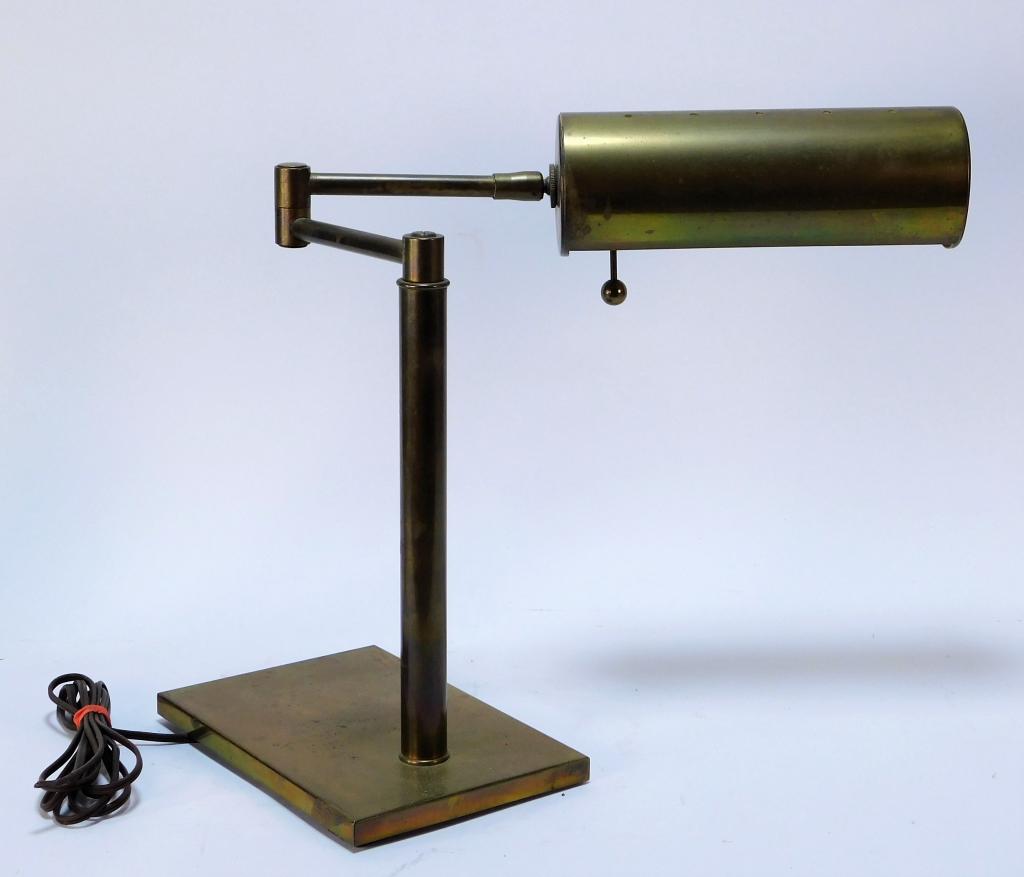 C.1950 American MCM Industrial Brass Desk Lamp (1 of 9)