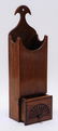 American Mahogany Fan Carved Candle Wall Box