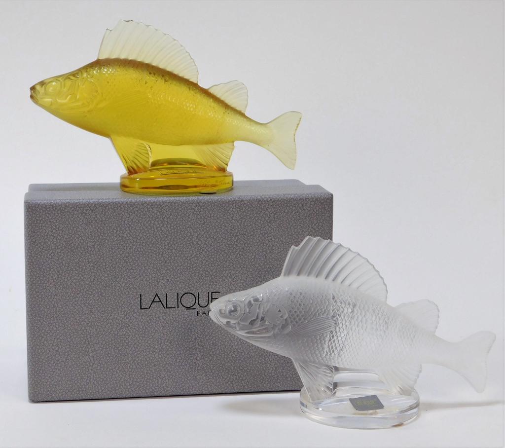 2PC Lalique France Perch Fish Car Hood Ornaments (1 of 6)