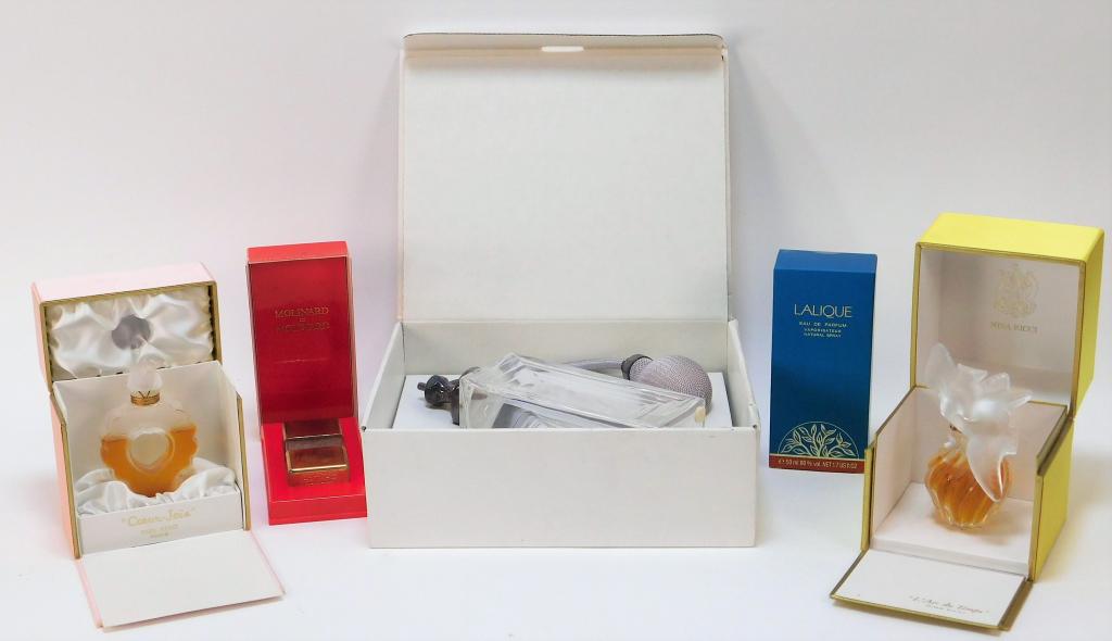 5 Vintage French Lalique Crystal Perfume Bottles (1 of 8)