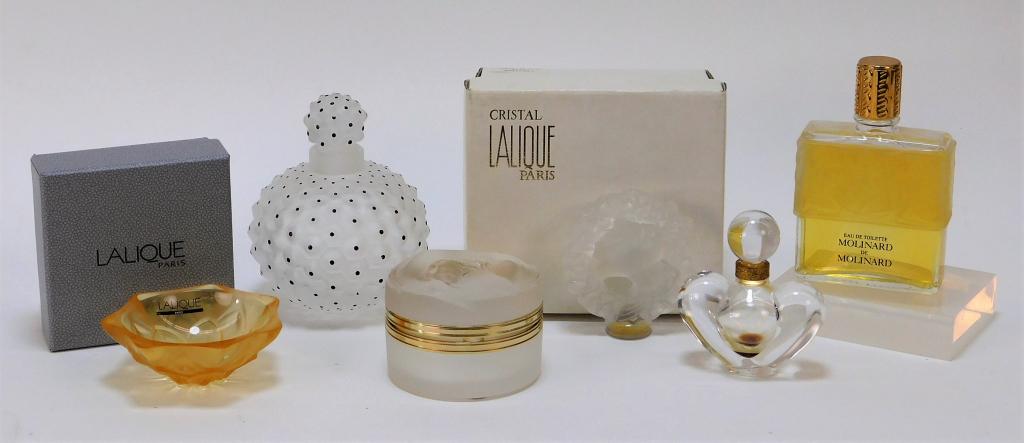 6 French Lalique Perfume Bottles Dresser Boxes (1 of 10)