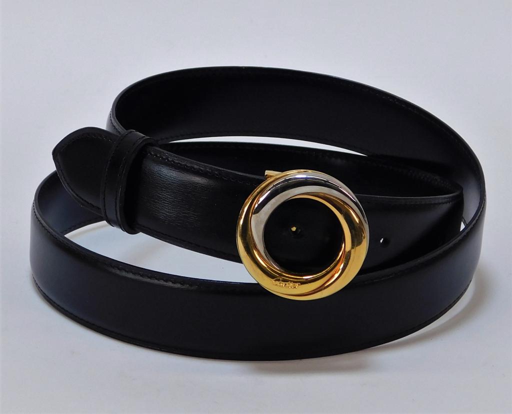 Authentic Cartier Silver & Gold Black Lady's Belt (1 of 4)