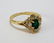 14K Gold Emerald & Diamond Lady's Cocktail Ring - 2