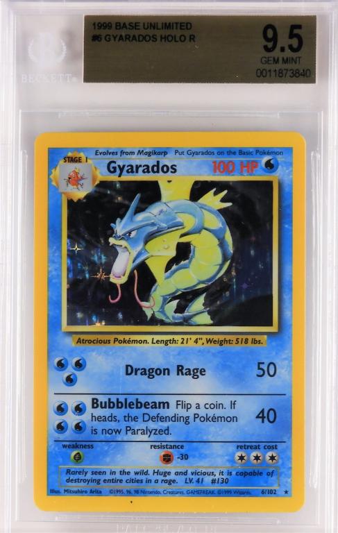 1999 Pokemon Base Unl. Gyarados BGS 9.5 (1 of 2)