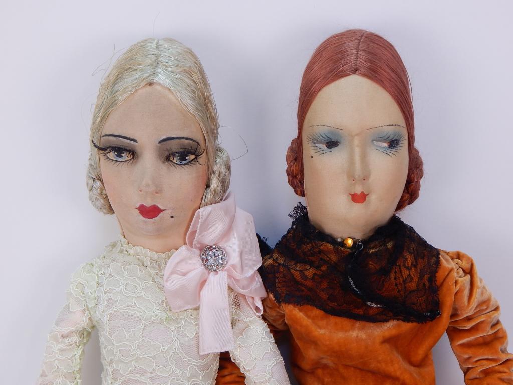 2 Antique Hand Painted Boudoir Dolls (1 of 9)