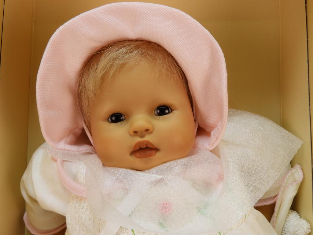 Zapf Creation Nel de Man Kimberley Doll: Germany,2002 Sheila Michael Vinyl doll with original clothes, blanket, accessories and paperwork. Vinyl,20" long