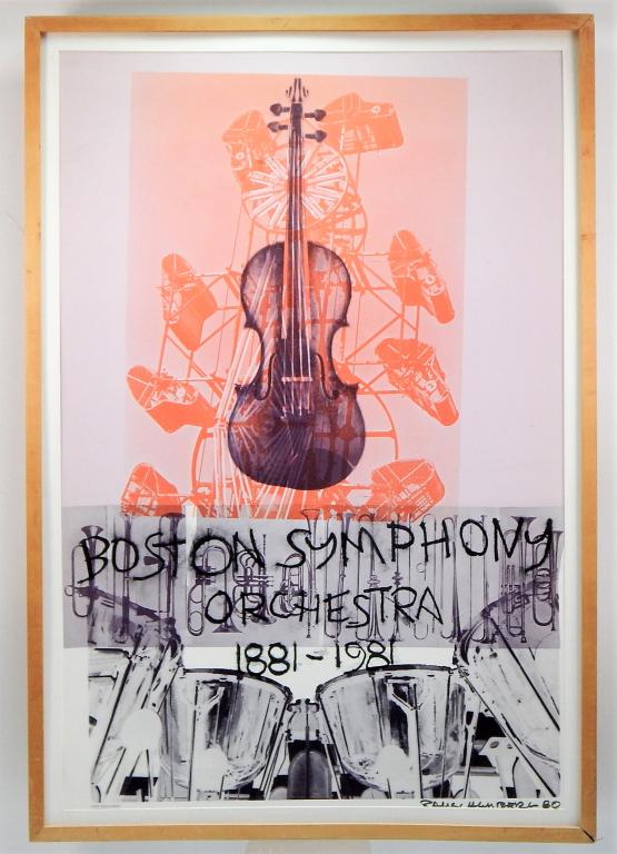 Robert Rauschenberg Boston Symphony Lithograph: Robert Rauschenberg,New York, Florida,1925-2008 Poster for the Boston Symphony Orchestra's 100 year anniversary.Impression area 36 1/2" x 24 3/4",Frame 40 5/8" x 28",Lithograph on paperSigned and date