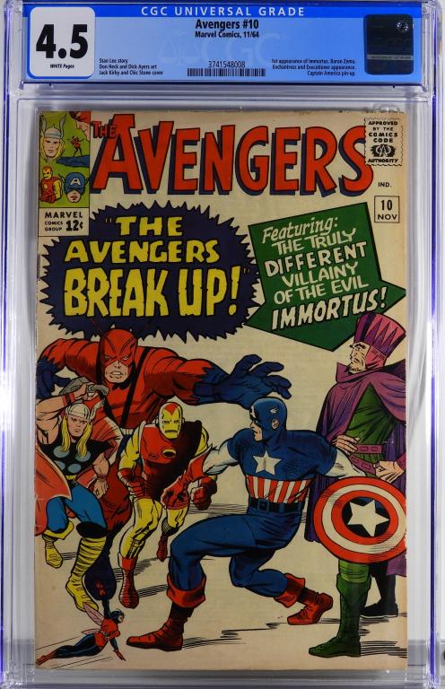 Marvel Comics Avengers #10 CGC 4.5 (1 of 2)