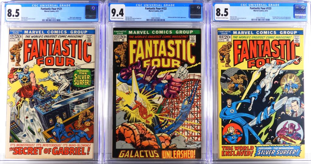 3PC Marvel Comics Fantastic Four #121-#123 CGC Lot (1 of 2)