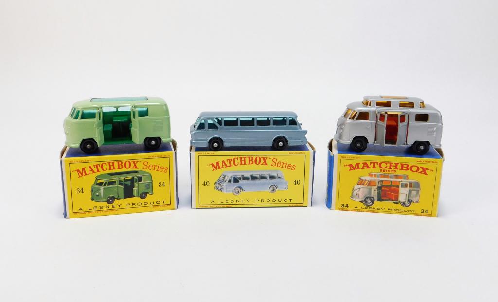 3PC Lesney Matchbox Volkswagen Car Camper Coach (1 of 6)