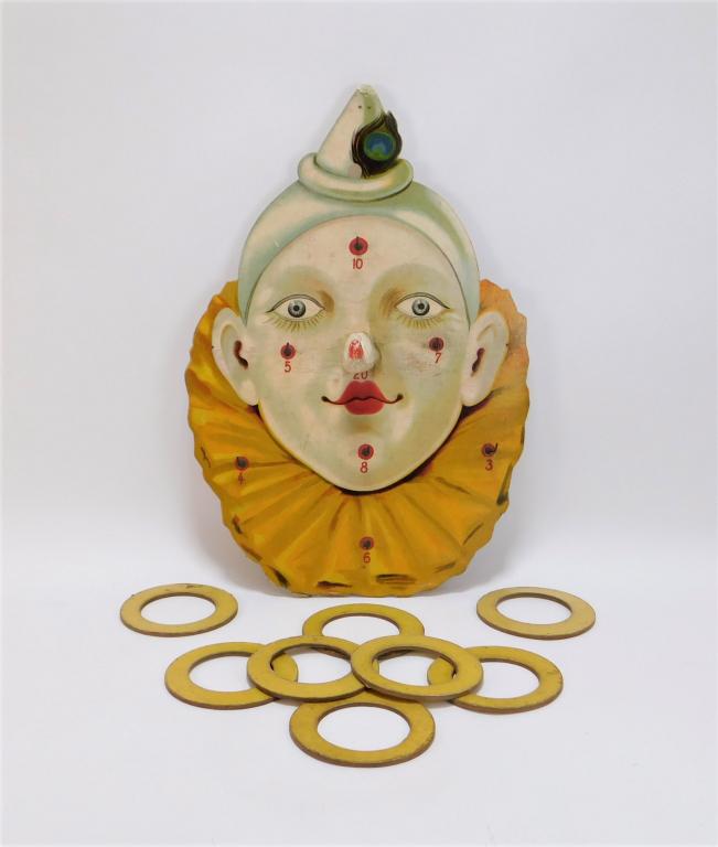 EARLY Clown Cardboard Papier-Mache Ring Toss Game (1 of 8)