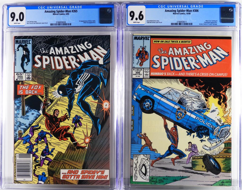 2PC Marvel Comics Amazing Spider-Man #265 #306 CGC (1 of 2)