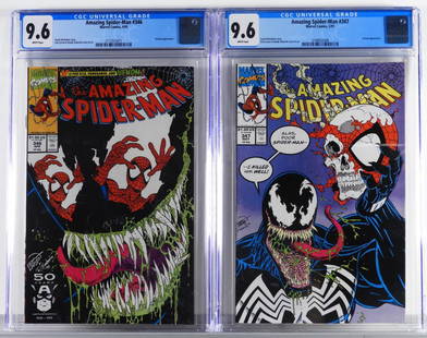 Marvel Comics Amazing Spider-Man #346 #347 CGC 9.6: United States,1991 Marvel Comics Amazing Spider-Man issues 346 and 347 from April-May, 1991. Both books featured a Venom cover and appearance. #346: CGC 9.6 w/ White Pages #347: CGC 9.6 w/ White Pages