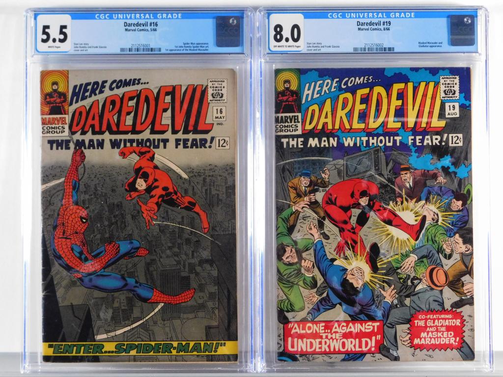 2PC Marvel Comics Daredevil #16 #19 CGC 5.5 8.0 (1 of 2)