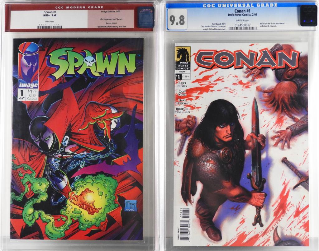 2PC Dark Horse Image Comics Spawn #1 Conan #1 CGC (1 of 2)