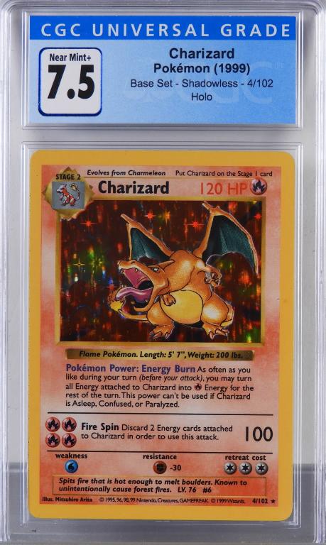 1999 Pokemon Base Shadowless Charizard CGC 7.5 (1 of 2)