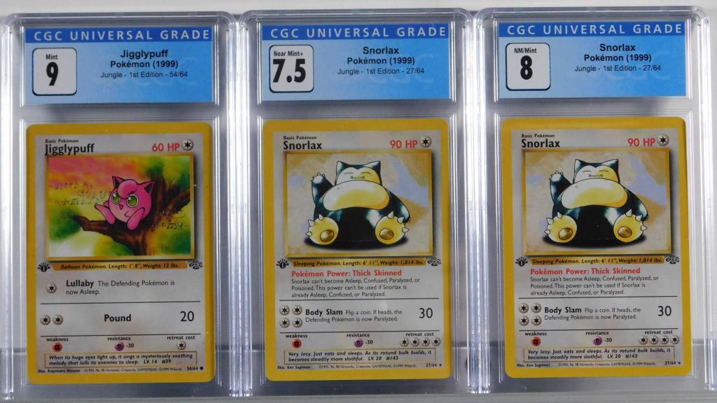 3PC 1999 Pokemon Jungle 1st Ed Jigglypuff Snorlax (1 of 2)