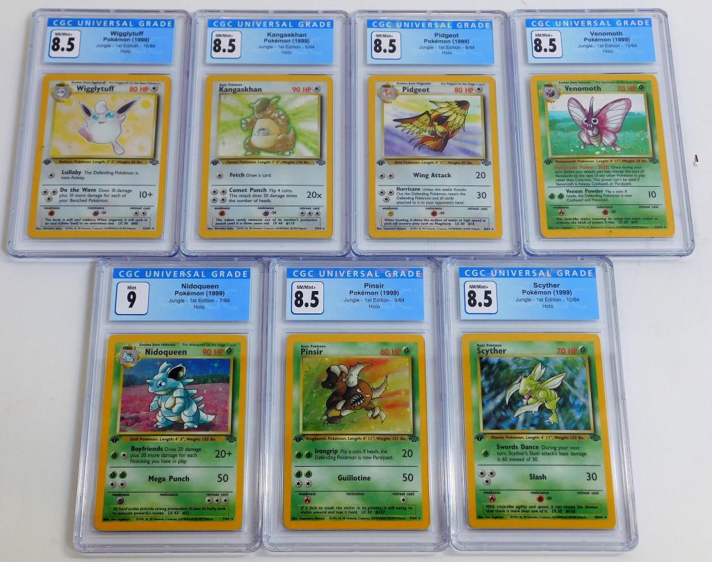 7PC 1999 Pokemon Jungle 1st Ed. Holo CGC Card Lot (1 of 2)