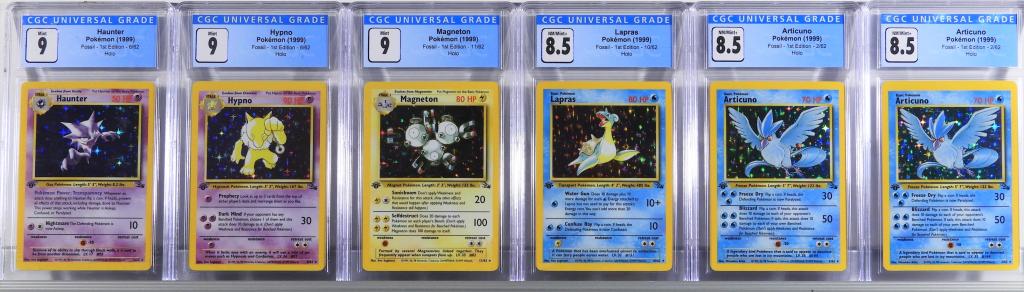 6PC 1999 Pokemon Fossil 1st Ed Holo CGC Card Group (1 of 2)